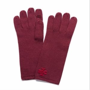 Tory Burch Cordovan Red Gloves